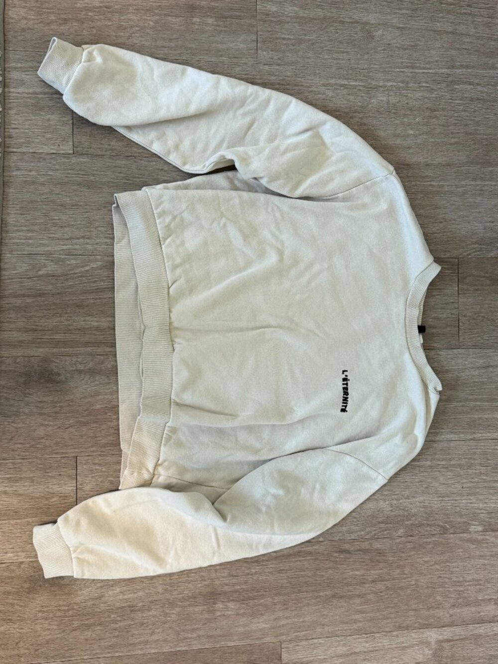 Cream Cropped Sweatshirt